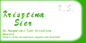 krisztina sier business card